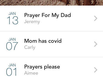 Using the prayer wall on our app